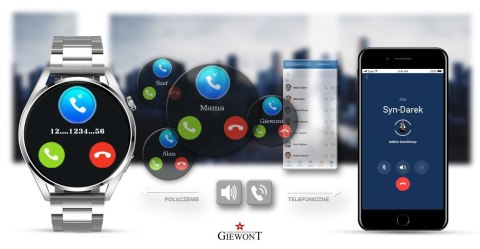 Smartwatch GIEWONT Vertex SmartCall GW450-4 Silver/Carbon Silikon Giewont
