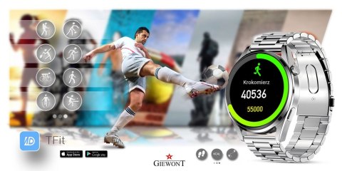 Smartwatch GIEWONT Vertex SmartCall GW450-5 Silver/Carbon Leather Giewont