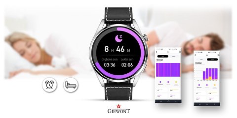 Smartwatch GIEWONT Vertex SmartCall GW450-5 Silver/Carbon Leather Giewont