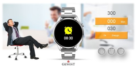 Smartwatch GIEWONT Vertex SmartCall GW450-5 Silver/Carbon Leather Giewont