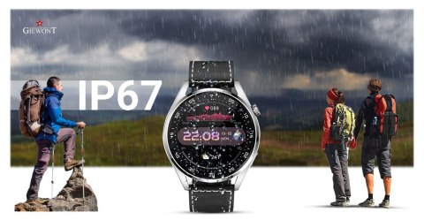 Smartwatch GIEWONT Vertex SmartCall GW450-5 Silver/Carbon Leather Giewont