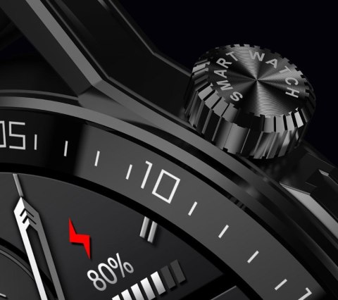 Smartwatch Rubicon RNCE88-1 Czarny- Czarny Pasek Silikonowy + Czarny Pasek Skórzany RUBICON