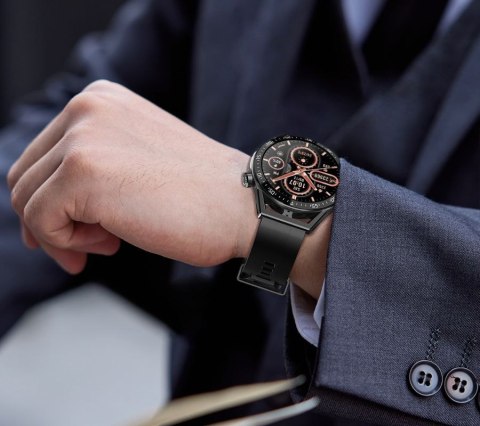 Smartwatch Rubicon RNCE88-1 Czarny- Czarny Pasek Silikonowy + Czarny Pasek Skórzany RUBICON
