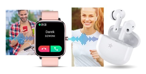 Słuchawki bezprzewodowe GIEWONT RealSound PRO ANC ENC GWS800-2 Białe Giewont