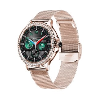Smartwatch Damski VELTORI VT320-1 Złota Bransoleta + Różowy Pasek Silikonowy VELTORI
