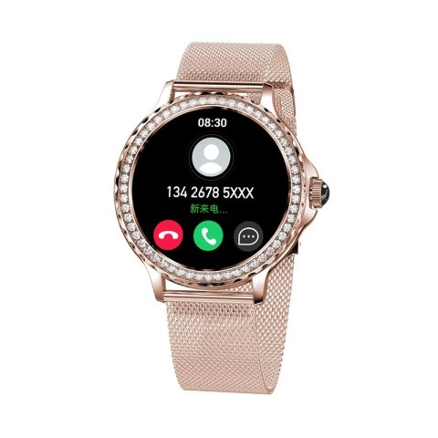 Smartwatch Damski VELTORI VT320-1 Złota Bransoleta + Różowy Pasek Silikonowy VELTORI