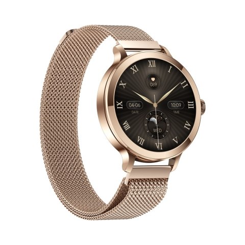 Smartwatch Damski VELTORI VT340-1 Złota Bransoleta + Różowy Pasek Silikonowy VELTORI