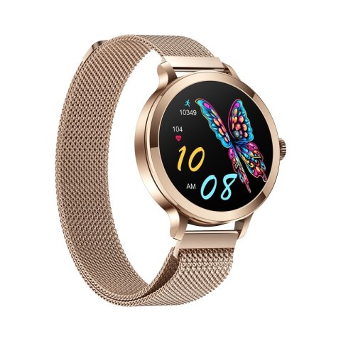 Smartwatch Damski VELTORI VT340-1 Złota Bransoleta + Różowy Pasek Silikonowy VELTORI