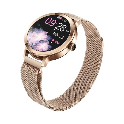 Smartwatch Damski VELTORI VT340-1 Złota Bransoleta + Różowy Pasek Silikonowy VELTORI