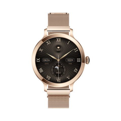 Smartwatch Damski VELTORI VT340-1 Złota Bransoleta + Różowy Pasek Silikonowy VELTORI