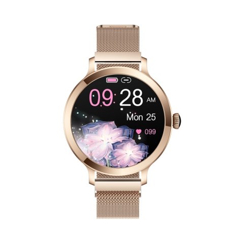 Smartwatch Damski VELTORI VT340-1 Złota Bransoleta + Różowy Pasek Silikonowy VELTORI