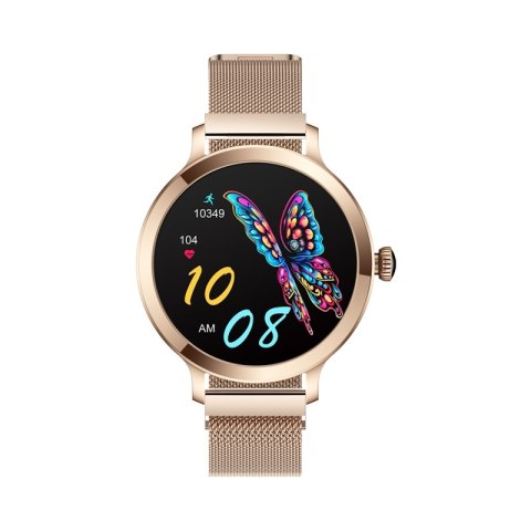 Smartwatch Damski VELTORI VT340-1 Złota Bransoleta + Różowy Pasek Silikonowy VELTORI