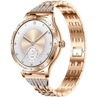 Smartwatch Damski VELTORI VT350-1 Bransoleta Różowe Złoto VELTORI