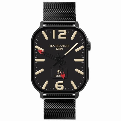 Smartwatch Gravity GT15-1 Czarny Pasek Silikonowy + Czarna Bransoleta Gravity