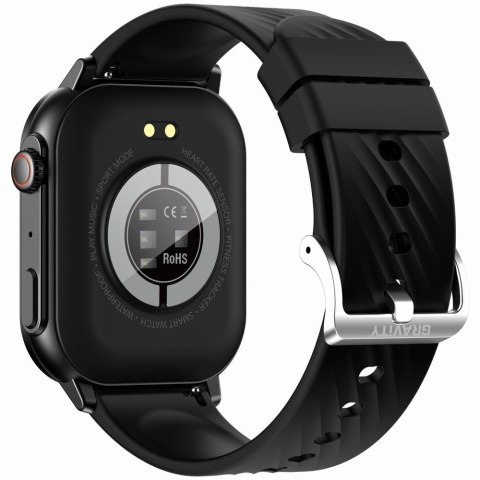 Smartwatch Gravity GT15-1 Czarny Pasek Silikonowy + Czarna Bransoleta Gravity