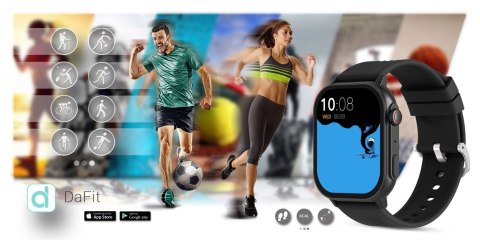 Smartwatch Gravity GT15-1 Czarny Pasek Silikonowy + Czarna Bransoleta Gravity