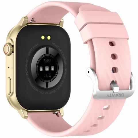 Smartwatch Gravity GT15-7 Różowy Pasek Silikonowy + Złota Bransoleta Gravity