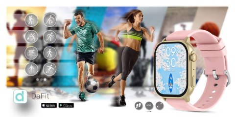 Smartwatch Gravity GT15-7 Różowy Pasek Silikonowy + Złota Bransoleta Gravity
