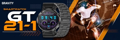 Smartwatch Gravity GT21-1+ Czarny Pasek Silikonowy Gravity