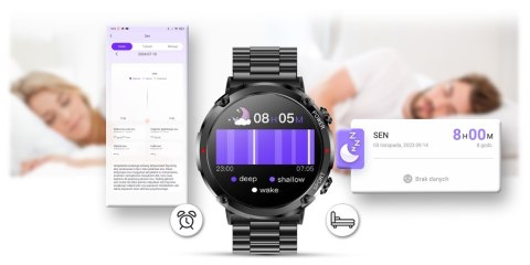 Smartwatch Gravity GT21-1+ Czarny Pasek Silikonowy Gravity