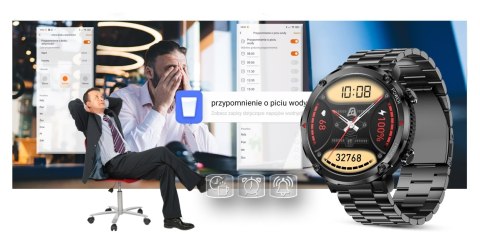 Smartwatch Gravity GT21-1+ Czarny Pasek Silikonowy Gravity