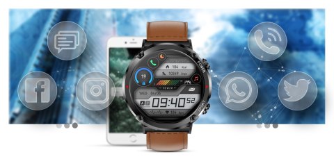 Smartwatch Gravity GT21-4 + Czarny Pasek Silikonowy Gravity