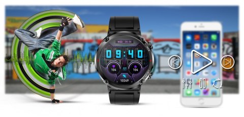 Smartwatch Gravity GT21-4 + Czarny Pasek Silikonowy Gravity