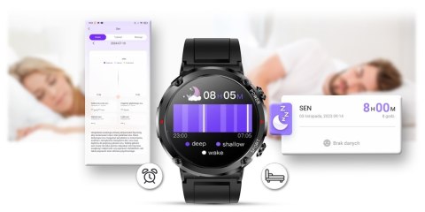 Smartwatch Gravity GT21-7 + Czarny Pasek Silikonowy Gravity