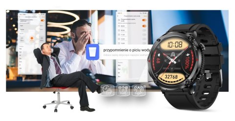 Smartwatch Gravity GT21-7 + Czarny Pasek Silikonowy Gravity