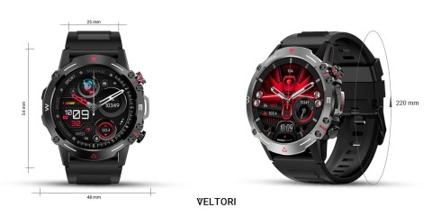 Smartwatch VELTORI VT110-1 Czarny Pasek Silikonowy VELTORI