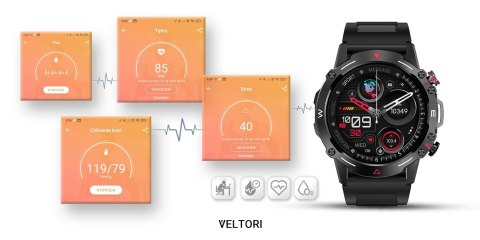 Smartwatch VELTORI VT110-1 Czarny Pasek Silikonowy VELTORI