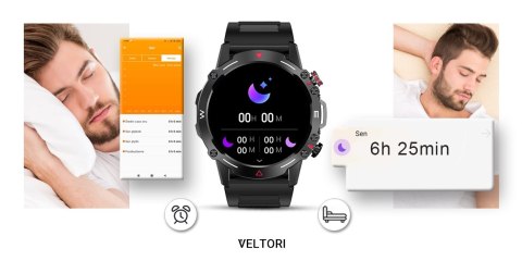 Smartwatch VELTORI VT110-1 Czarny Pasek Silikonowy VELTORI