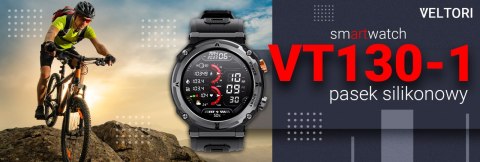 Smartwatch VELTORI VT130-1 Czarny Pasek Silikonowy VELTORI