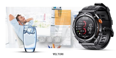 Smartwatch VELTORI VT130-1 Czarny Pasek Silikonowy VELTORI