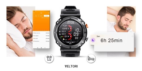 Smartwatch VELTORI VT130-1 Czarny Pasek Silikonowy VELTORI