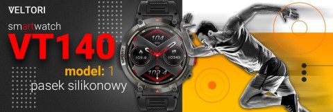 Smartwatch VELTORI VT140-1 Czarny Pasek Silikonowy VELTORI