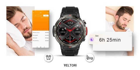 Smartwatch VELTORI VT140-1 Czarny Pasek Silikonowy VELTORI