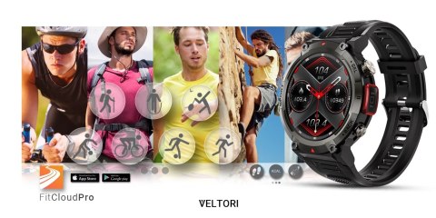Smartwatch VELTORI VT140-1 Czarny Pasek Silikonowy VELTORI