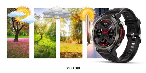 Smartwatch VELTORI VT140-1 Czarny Pasek Silikonowy VELTORI