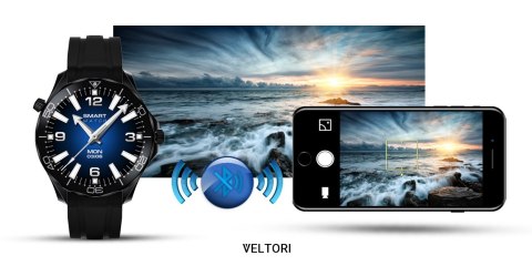 Smartwatch VELTORI VT150-1 Czarny Pasek Silikonowy + Czarna Bransoleta VELTORI