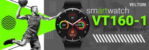 Smartwatch VELTORI VT160-1 Czarny Pasek Silikonowy VELTORI