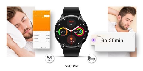 Smartwatch VELTORI VT160-1 Czarny Pasek Silikonowy VELTORI