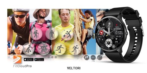 Smartwatch VELTORI VT160-1 Czarny Pasek Silikonowy VELTORI