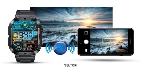 Smartwatch VELTORI VT200-1 Czarny Pasek Silikonowy VELTORI