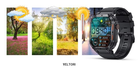 Smartwatch VELTORI VT200-1 Czarny Pasek Silikonowy VELTORI