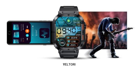 Smartwatch VELTORI VT200-1 Czarny Pasek Silikonowy VELTORI