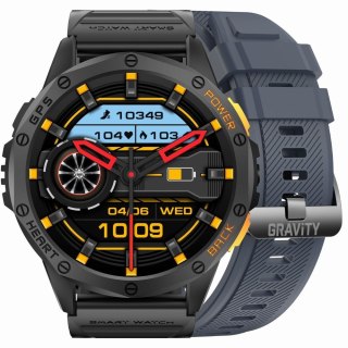 Smartwatch Męski GRAVITY GPS GT24-1 Czarny Pasek Silikonowy + Granatowy Pasek Silikonowy Gravity