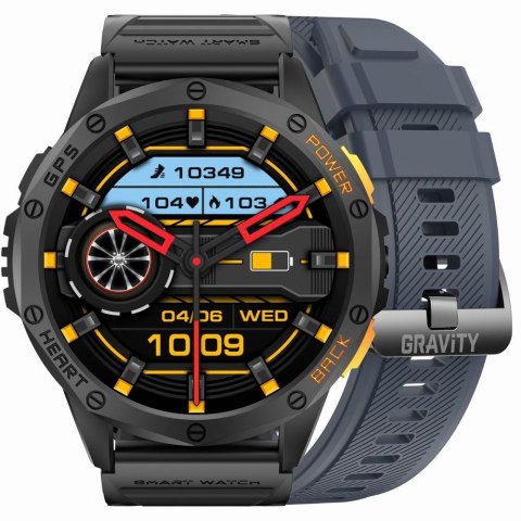 Smartwatch Męski GRAVITY GPS GT24-1 Czarny Pasek Silikonowy + Granatowy Pasek Silikonowy Gravity