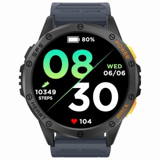 Smartwatch Męski GRAVITY GPS GT24-1 Czarny Pasek Silikonowy + Granatowy Pasek Silikonowy Gravity