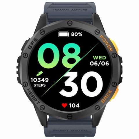Smartwatch Męski GRAVITY GPS GT24-1 Czarny Pasek Silikonowy + Granatowy Pasek Silikonowy Gravity